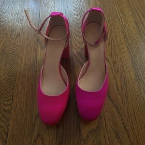 J. Crew Fuchsia Ankle Strap Heels